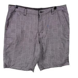 O'Neill Men's Size 36 Gray‎ Check Window Pane Everyday Casual Walking Shorts